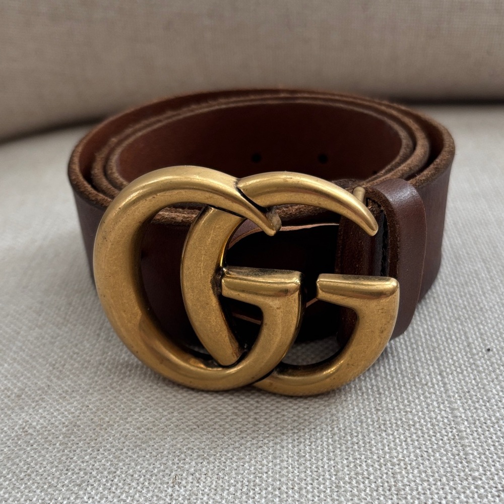 Brown Gucci Double G Belt